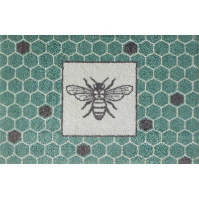 2'x3' Colorstar Bee Hex Door Mat Green - Bungalow Flooring : Target