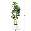 Nearly Natural 5-ft Artificial Fiddle Leaf Tree in Decorative White Planter - image 2 of 4