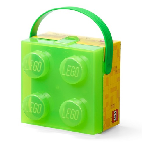 Lego Storage Case lunch Box W Handle In Translucent Green Target