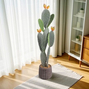 Nasitip Artificial Cactus Potted Plant 42" Tall Fake Big Cactus Plants, Faux Cacti Realistic Lifelike Saguaro for Indoor Outdoor Decoration - 1 of 4