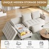 GustoWave 75.6" Reversible Sleeper Sectional Sofa with Storage Chaise, Chenille Fabric, Tufted Back, Modern Compact Couch - 3 of 4