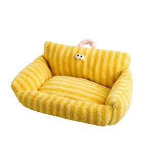 Fairyland™ - Striped Dopamine Pet Sofa Bed – Cozy Plush Nest for Cats & Small Dogs - 1 of 4