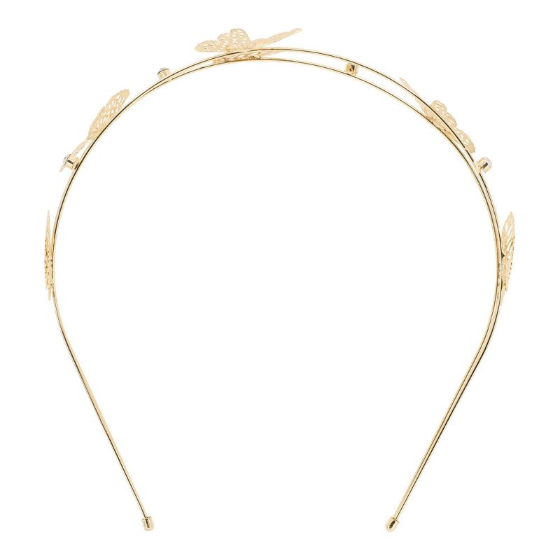 sc&#252;nci Multi-Strand Stone Embellished Butterfly Metal Headband - Gold, 6 of 7