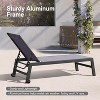 PURPLE LEAF Patio Chaise Lounge Set 2 Pieces Textilene Pool Lounge Chairs with Wheels Sunbathing Chair for Outdoor, Beach, Yard, Side Table Included - 3 of 4