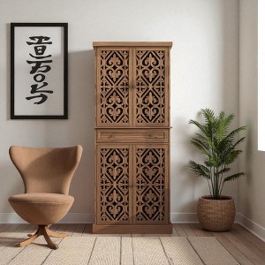 4-Door Cabinet with 1 Drawer, Adjustable Shelves, Storage Cabinet for Living Room, Bedroom, or Office - 1 of 4