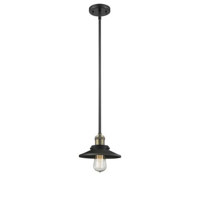 Railroad - 1 Light Stem Hung Mini Pendant In Traditional Style-8 Inches Tall and 8 Inches Wide