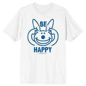 It's Happy Bunny Be Happy Don't Listen Crew Neck Short Sleeve Women's White T-shirt - 1 of 4