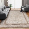 Indoor Modern Bordered Solid Color Area Rugs for Bedroom Living Room Easy Care Washable Soft Low Pile Non Slip Foldable Carpet - 4 of 4