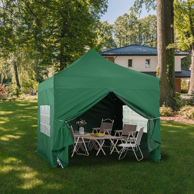 Aoodor 10' × 10' Commercial Instant Pop Up Canopy Tent, 3 Adjustable Heights,  Fully Waterproof Portable Gazebo Shelter, with Wheeled Bag