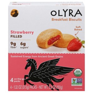 Olyra Organic Breakfast Biscuits Strawberry Filled - Pack of 6 - 5.3oz - 1 of 1