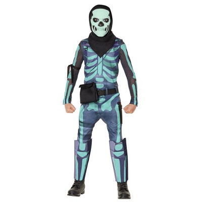 Kids' Fortnite Skull Trooper Green Halloween Costume