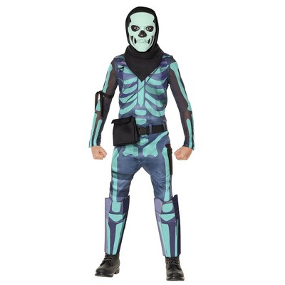 Kids' Fortnite Skull Trooper Halloween Costume Green M