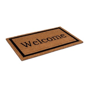 BirdRock Home Welcome Coir Doormat - 18 x 30" - (tan,black)  "Welcome" - 1 of 4