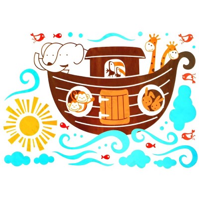 Slickblue Elephant's Ship Vinyl Wall Decals - Creative Stickers for Kids' Rooms, Playrooms, and Bedrooms