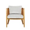 Contemporary Natural Caned Poplar Wood Accent Chair - Olivia & May: No Assembly, Textured Finish - 2 of 4