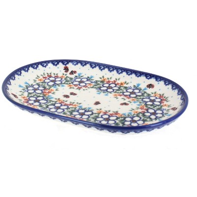 Blue Rose Polish Pottery Scarlett Small Oval Dish