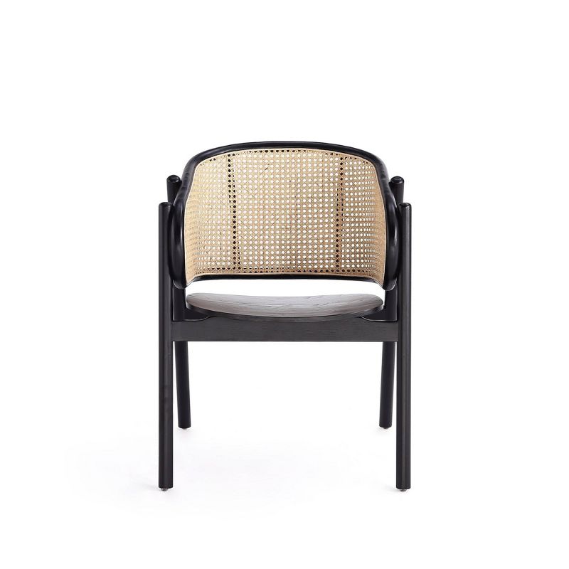 Set of 2 Versailles Wood Armchairs Black/Natural Cane - Manhattan Comfort, 5 of 13
