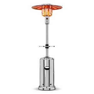 Outdoor Heater, 48,000 Portable Backyard Fireplace with Lid for Patio,Backyard,Balcony Propane Outdoor Patio with Wheels,Double Stainless Steel Heater - 1 of 4