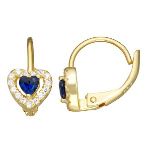 Junior Jewels 14K Gold Over Sterling Silver Children's Birthstone Leverback Earrings - 1 of 2