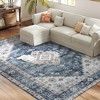 HOMCOM 8x10 Area Rug, Vintage Machine Washable Rug, Non-Slip Floor Carpet for Living Room, Bedroom, Dining Room, Home Office, Blue - 4 of 4