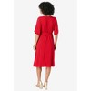Roaman's Women's Plus Size Flutter Sleeve Faux Wrap Dress - 3 of 4
