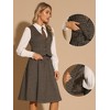 INSPIRE CHIC Women's Vintage Plaid V Neck Single Breasted Sleeveless Vest - 2 of 4
