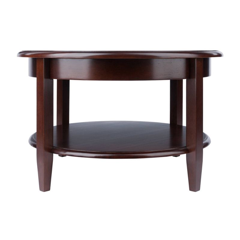 Concord Round Coffee Table with Drawer and Shelf - Antique Walnut - Winsome, 5 of 9