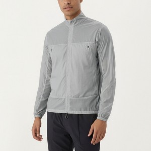 Anna-Kaci Active Men's Lightweight Zip-Up Windbreaker Jacket with High Collar and Elastic Cuffs - 1 of 4