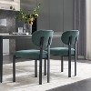 QingMoon Modern Dining Chairs Set of 2, Linen Fabric Kitchen Chairs, with Black Metal Legs Curved, for Dining Room/Kitchen/Living Room - 4 of 4