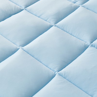 Queen Light Blue Down Alternative Cooling Mattress Topper