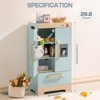ROBOTIME Play Kitchen for Toddlers,Fridge Refrigerator with Ice Dispenser,Wooden Kids Kitchen Playset Toy,Gift for Ages 3+, Blue, 18"*11"*40.5" - 3 of 4