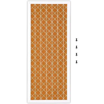 Juvale Decorative Diamond Cork Bulletin Board White Rhombus Wall Decor,  23.7 x 9.7 in