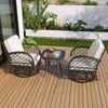 Aukfa 3-piece Outdoor Chair & Table Set, 2 Rocking Chairs and a Square Table for Garden, Patio, or Balcony - 4 of 4