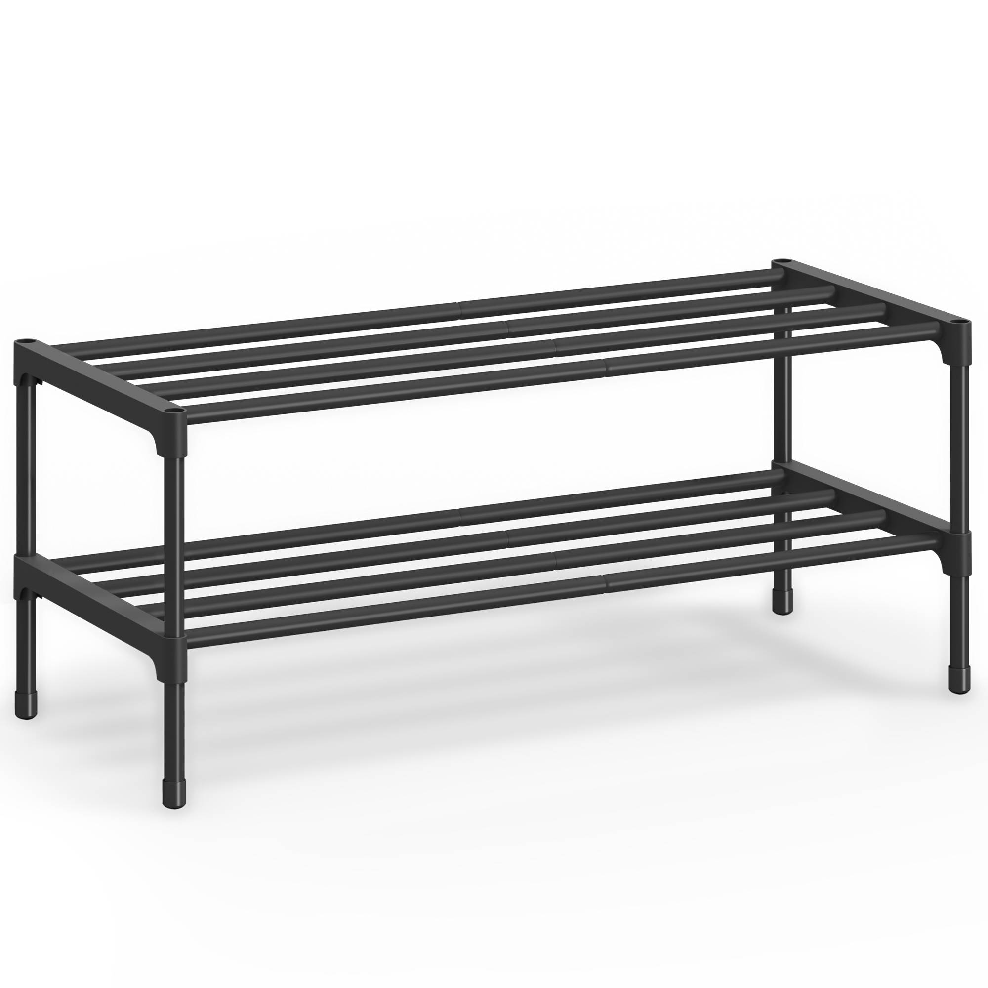 2-Tier Shoe Rack - 11.8 x 24.5 x 12.2 Inches, Black