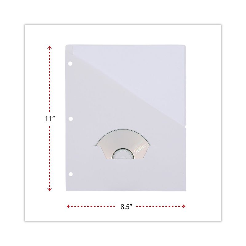 Universal Slash-Cut Pockets for Three-Ring Binders Jacket Letter 11 Pt. White 10/Pack 61687, 3 of 8