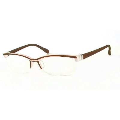Flex Plus Progressive Lens Blue Light Block Glasses Model 64 Gold-Demi-Amber 46m