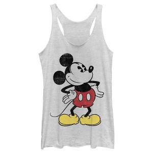 Women's Mickey & Friends Classic Mickey Distressed Racerback Tank Top - 1 of 4