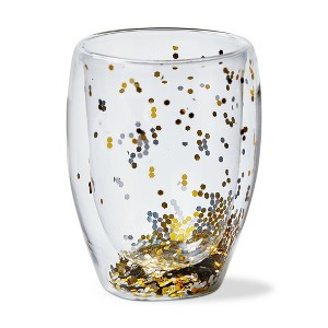 tag Confetti Double Wall Stemless Wine Glasses Gold 12oz Drinkware for Everyday Use Hand Wash Only 3.5x3.5x4.5 inches - 1 of 1
