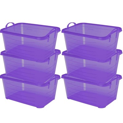 Life Story Purple Stackable Closet & Storage Box 55 Quart Containers (6 Pack)