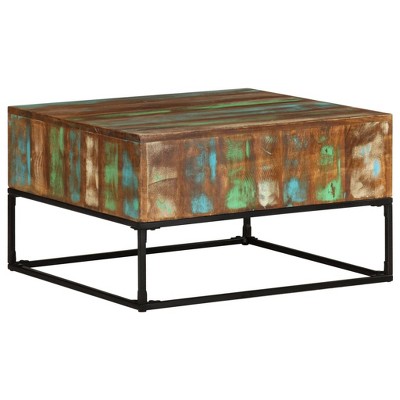 vidaXL Coffee Table 26.8 in.x26.8 in.x16.1 in. Solid Reclaimed Wood