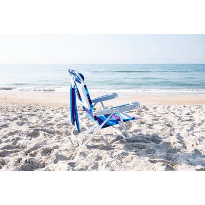 Caribbean Joe Blue and Purple Striped Folding Beach Chair