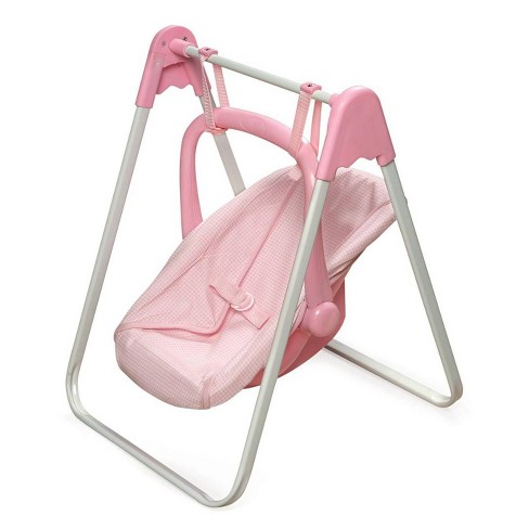 Badger Basket Doll Swing And Carrier - Pink Gingham : Target