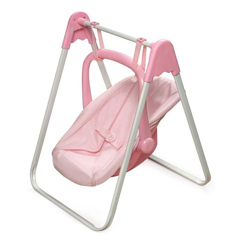 Badger Basket Doll Swing and Carrier - Pink Gingham, 1 of 9