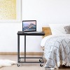 Tangkula C-Shaped Beside Sofa Laptop Table Multiple Magazines Snack Table - 2 of 4