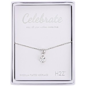 Pavilion Gift Company - Celebrate Clear Zircon - 16.5"-18.5" Celebration Rhodium Plated Necklace - Necklaces - 1 of 4