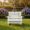 Fortune Candy Poly Lumber Patio Glider  2 Seater with Ergonomic Deep Seat, High Backrest, Cup Holders, for Outdoor Garden, Yard, or Deck (White) - 3 of 4