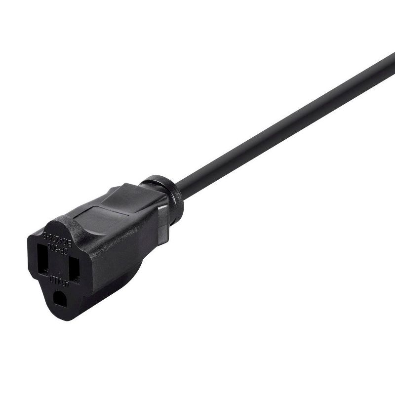 Monoprice Power Extension Cord Cable - 20 Feet - Black | NEMA 5-15P to NEMA 5-15R, 16AWG, 13A/1625W, 3-Prong, 4 of 7