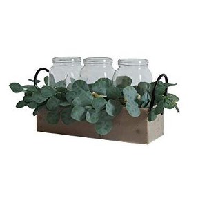 TX USA Corporation NAT Wood Box with Greenery for Home Decoration - 1 of 2
