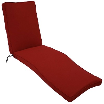 Sunnydaze Indoor/Outdoor Olefin Replacement Patio Chaise Lounge Chair Seat Cushion - 72" x 21" - Red