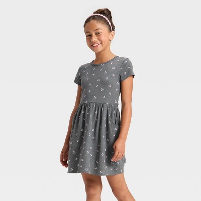 Girls' Short Sleeve Printed Knit Dress - Cat & Jack™